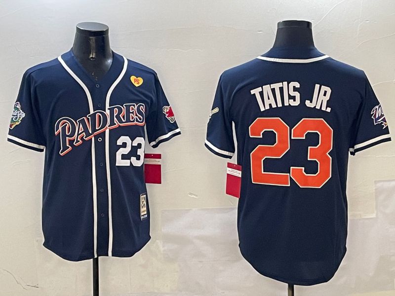 Men San Diego Padres #23 Tatis jr Blue Throwback Game 2025 Nike MLB Jersey style 3124->san diego padres->MLB Jersey
